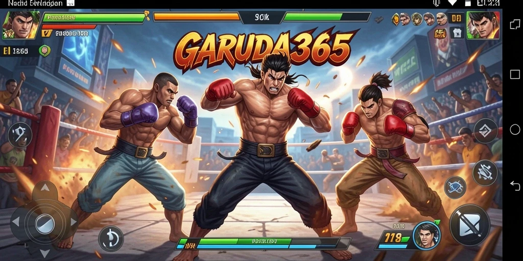 Tampilan gameplay GARUDA365 yang penuh aksi dan pertarungan seru.