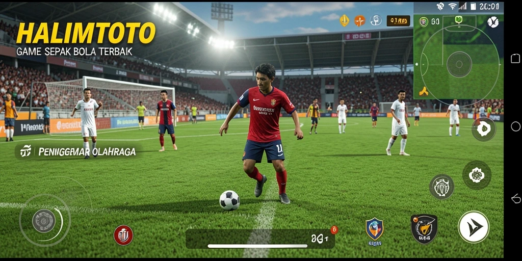 Tampilan utama gameplay HALIMTOTO dengan aksi seru di lapangan.