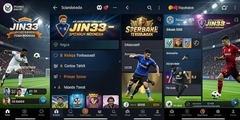 Tampilan antarmuka JIN33 yang intuitif untuk taruhan olahraga.