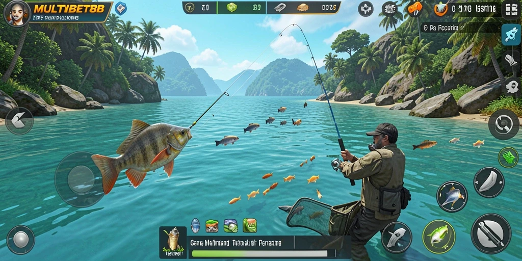 Screenshot gameplay MULTIBET88 menampilkan keseruan dan keindahan memancing.