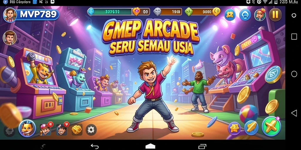 Screenshot utama MVP789 yang menampilkan aksi seru dalam gameplay Arcade.