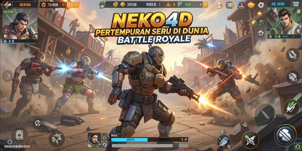 Tampilan aksi seru dalam NEKO4D saat pertempuran intens di arena.