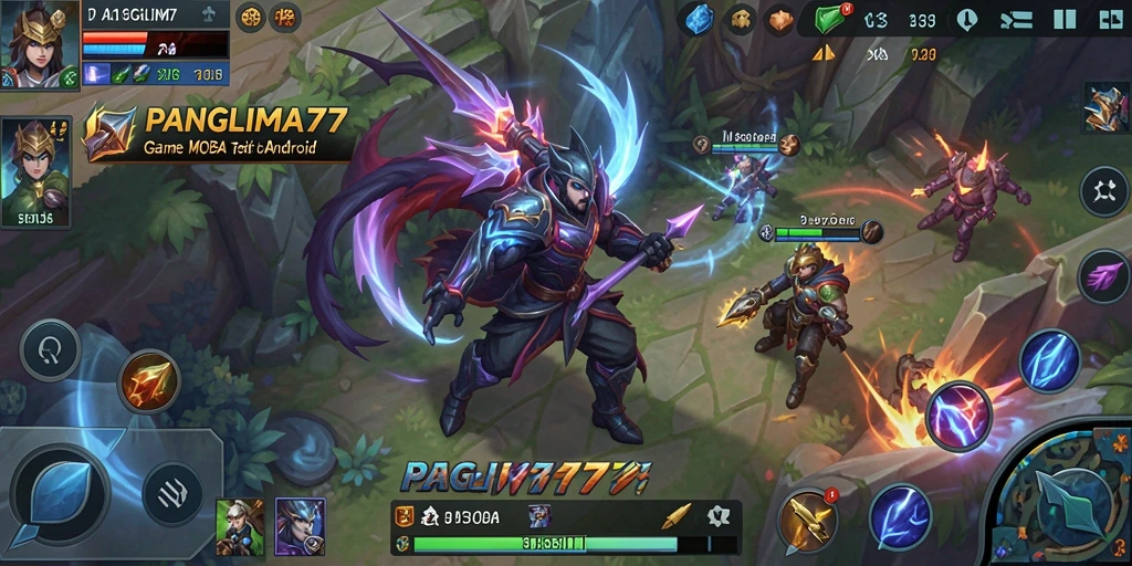 Gameplay seru di PANGLIMA77 dengan aksi MOBA yang mendebarkan.