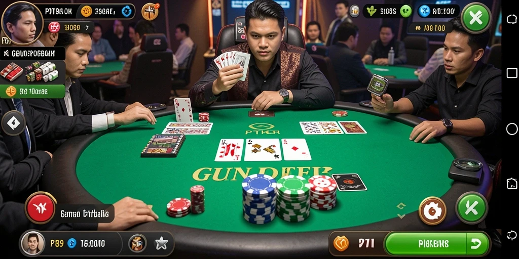 Tampilan gameplay poker PT89 yang seru dan kompetitif.