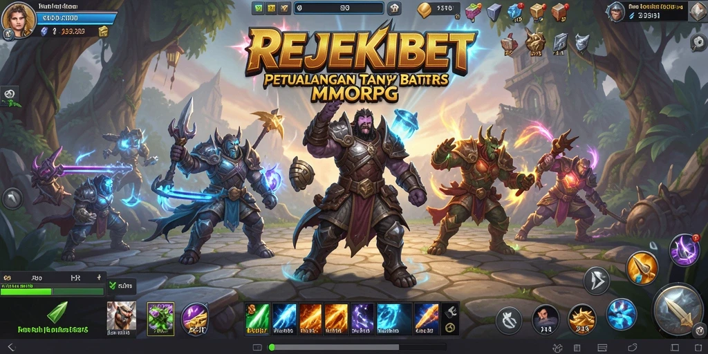 Screenshot utama REJEKIBET menampilkan aksi pertarungan mendebarkan dalam dunia MMORPG.
