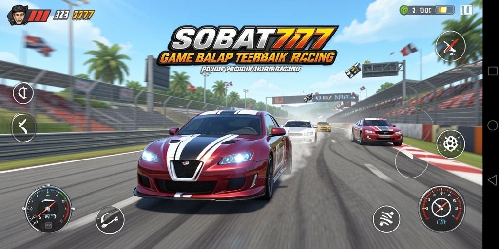 Gameplay SOBAT777 menampilkan balapan yang seru dan mendebarkan.