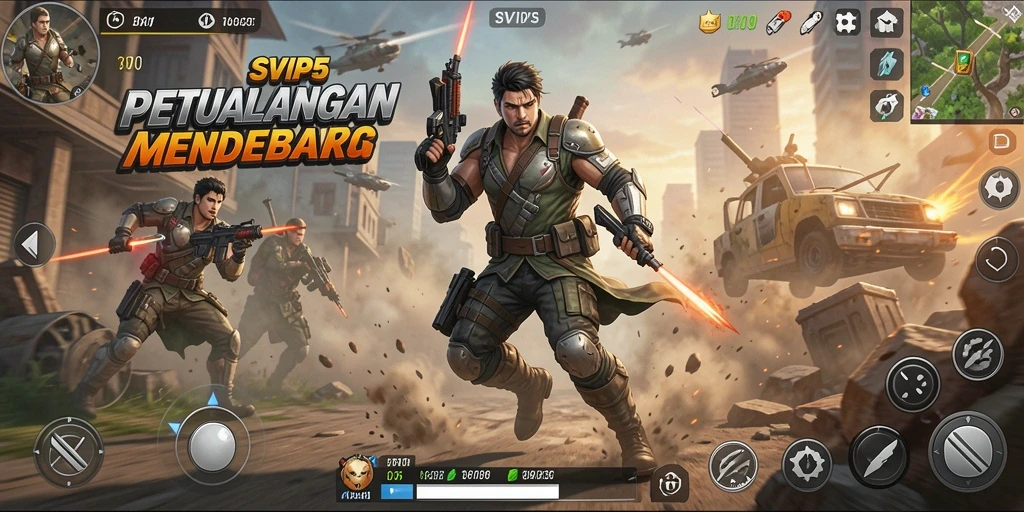 Screenshot gameplay SVIP5 menampilkan pertempuran yang seru dan grafis memukau.