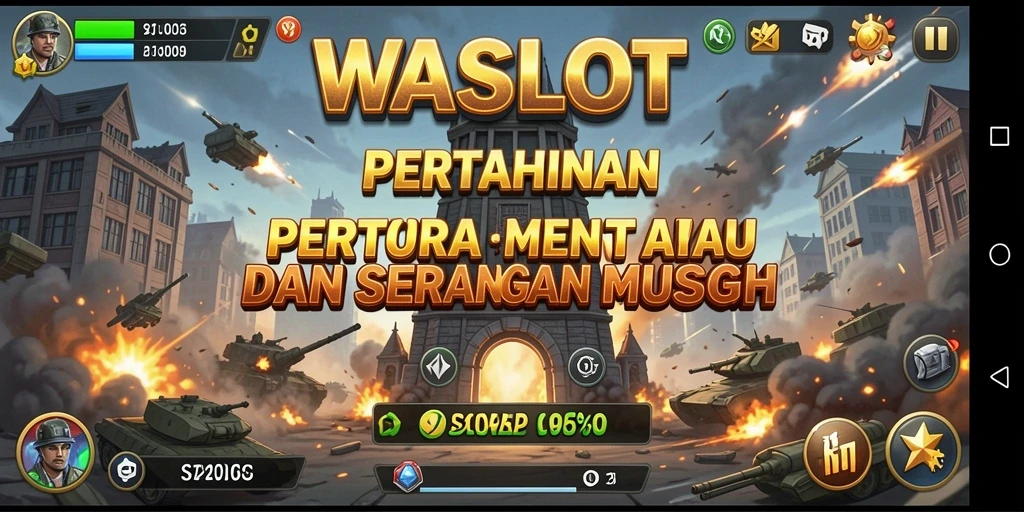 Tangkapan layar menunjukkan aksi menegangkan dalam Tower Defense WASLOT.