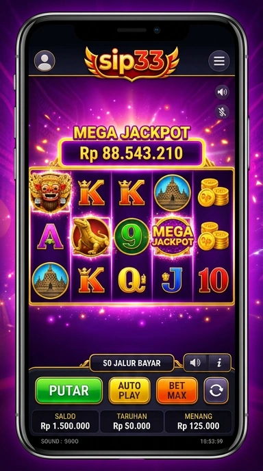 Tampilan utama aplikasi sip33 yang user-friendly.
